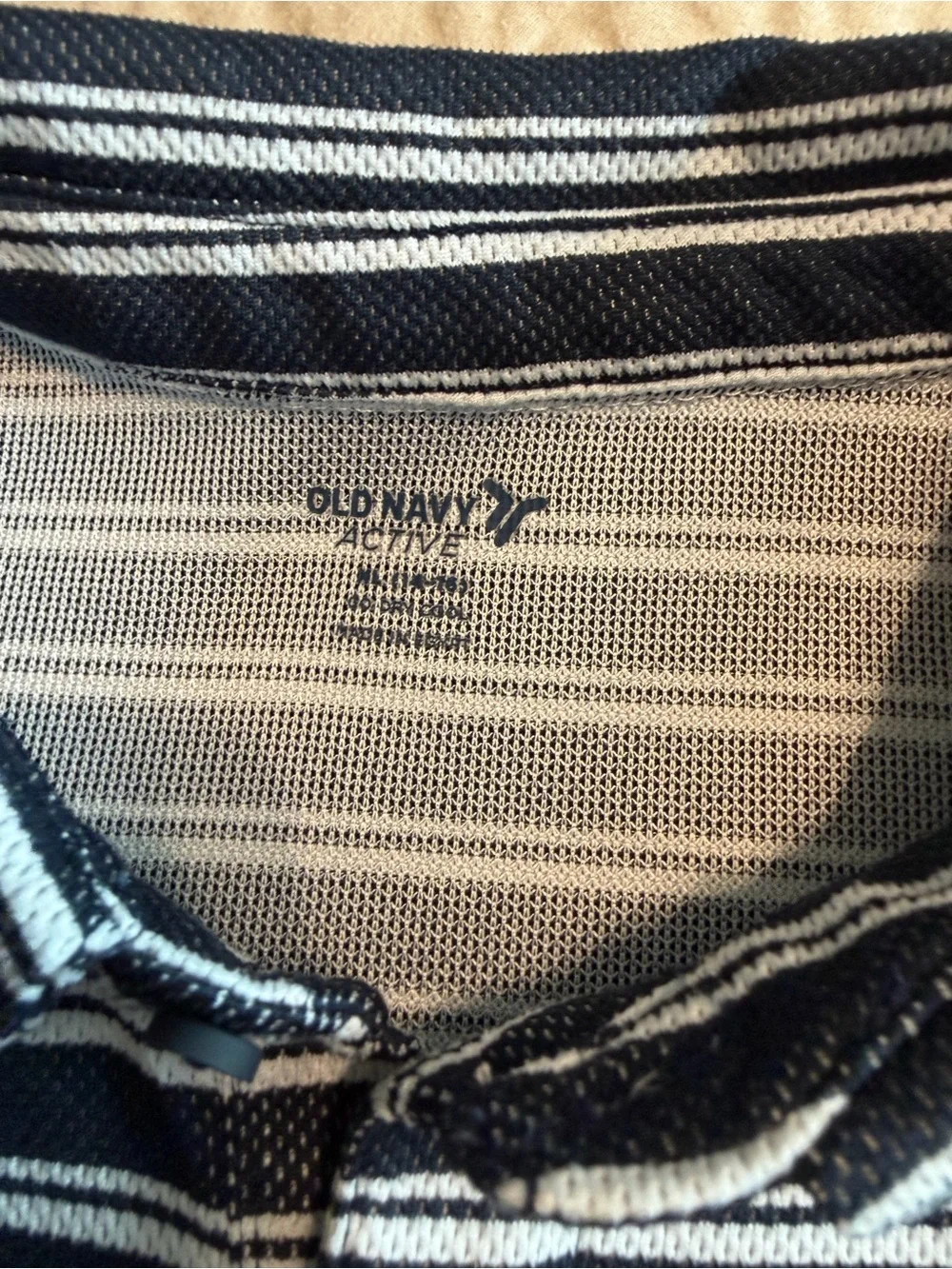 Old Navy Polo Tops in Olive Green and Navy Stripes